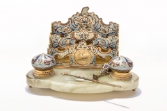 Schreibgarnitur Alabaster/Email, Moskau um 1860